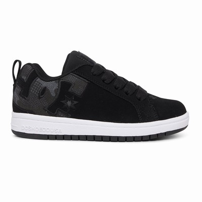 DC Court Graffik Kid's Black/White Sneakers Australia Sale UKR-820